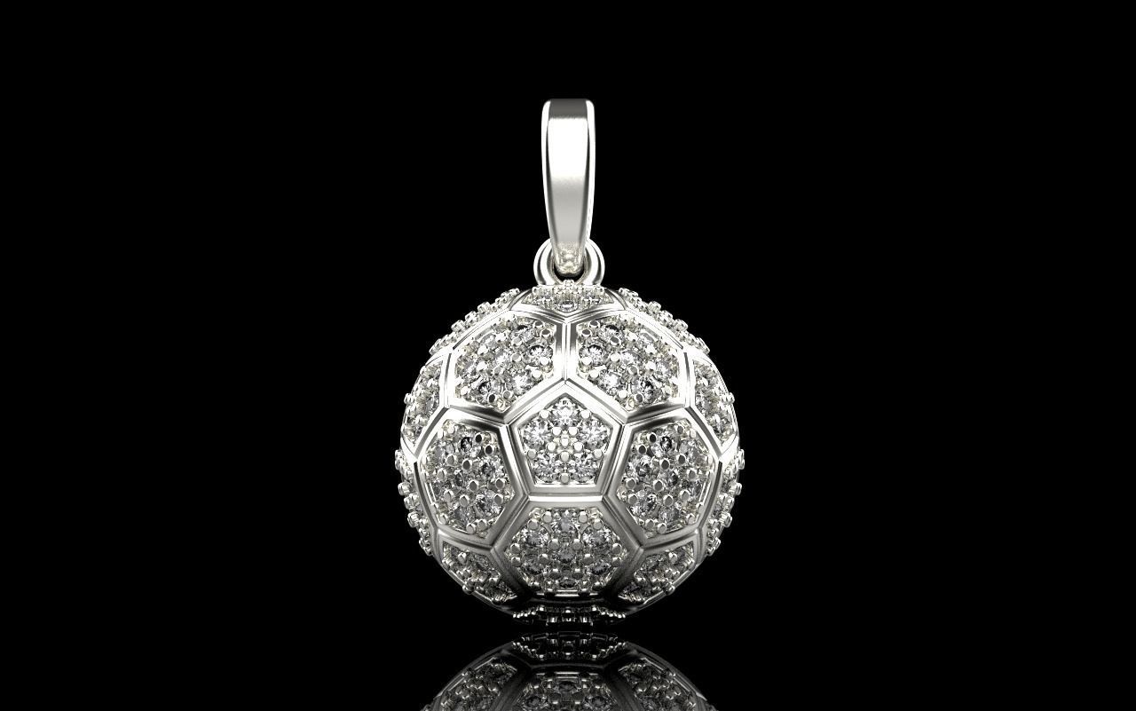 Soccer football  ball pendant model 823  3D print model_2