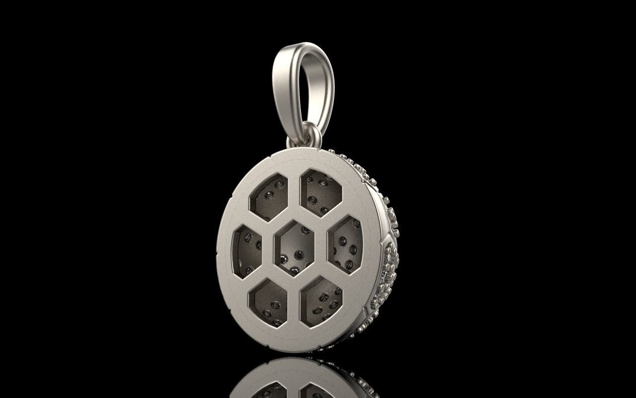 Soccer football  ball pendant model 823  3D print model_14