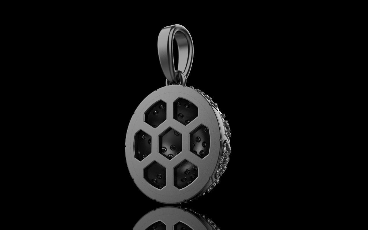 Soccer football  ball pendant model 823  3D print model_16