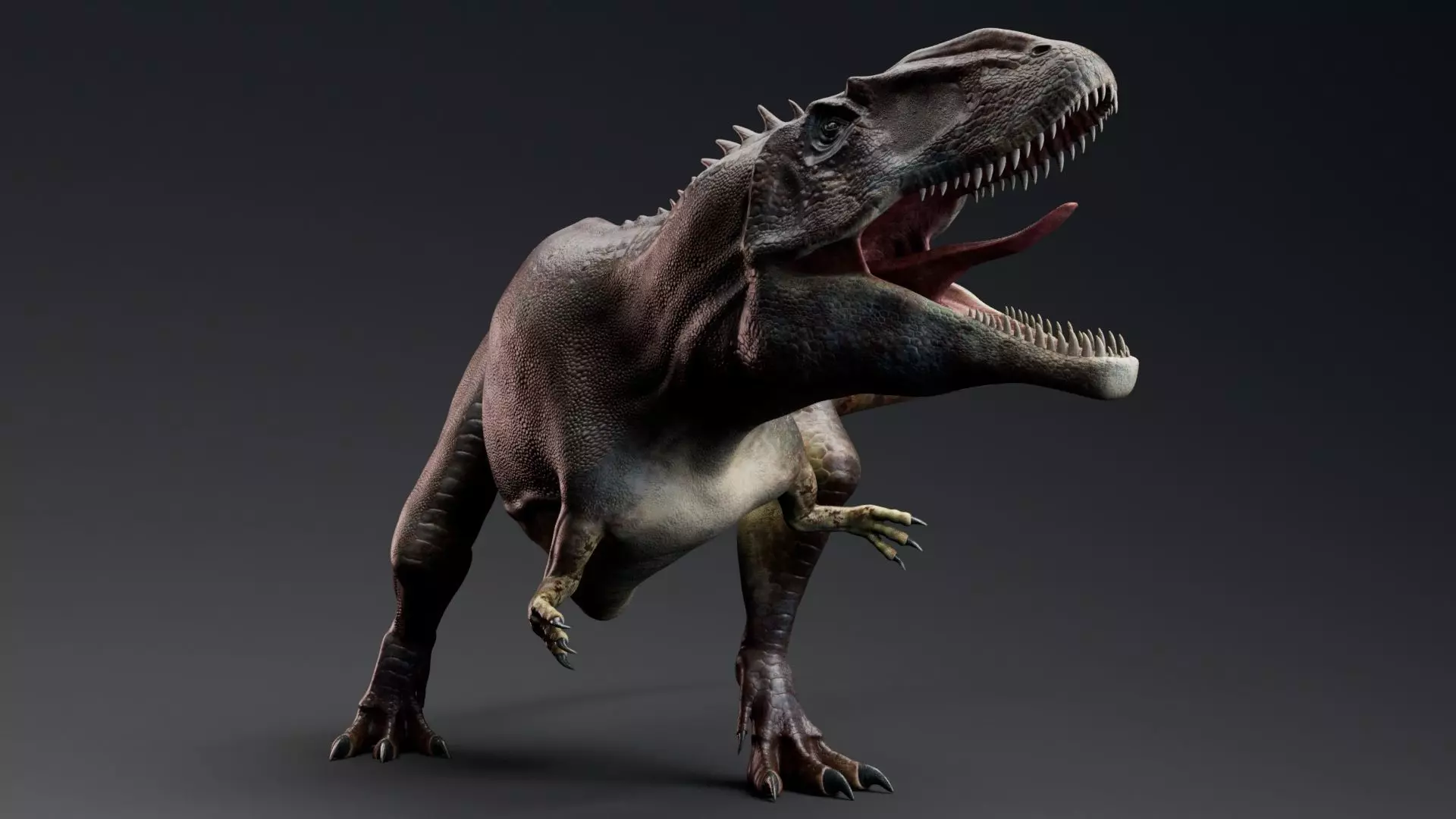 Dinosaur Carcharodontosaurus Low-poly 3D model_0