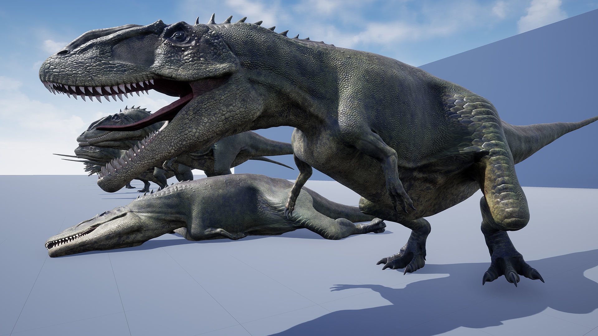 Dinosaur Carcharodontosaurus Low-poly 3D model_17