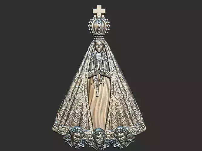 Our Lady os Aparecida with Angels - Nsa Sra Aparecida com Anjos 3D print model