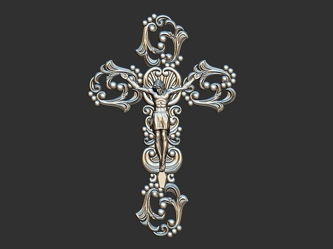 Arabesque Cross with Jesus 3D print model