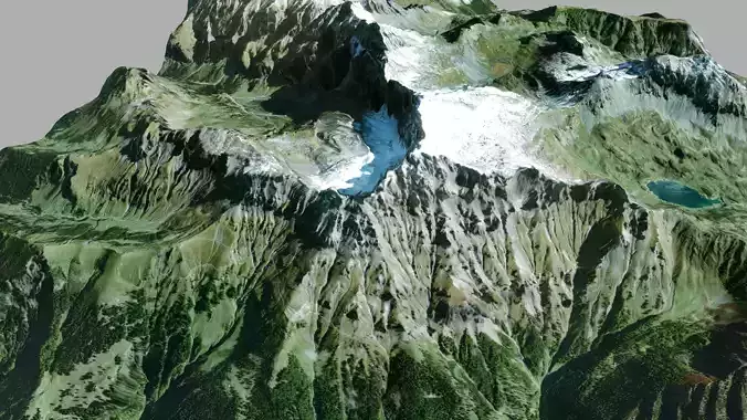 Mountain landscape  Glacier De Martinet Valley in Switzerland