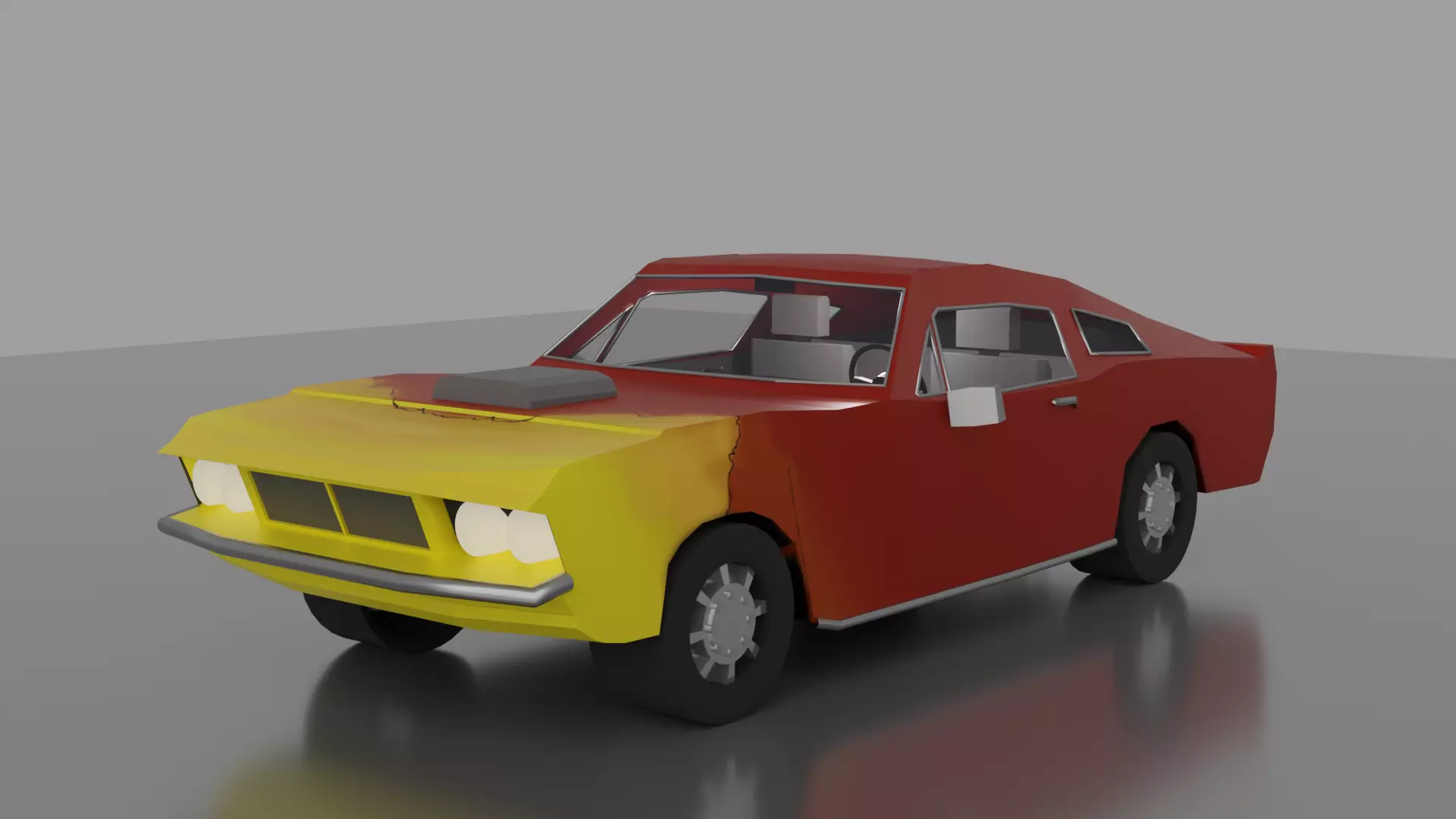 Old Racing Car Free low-poly 3D model