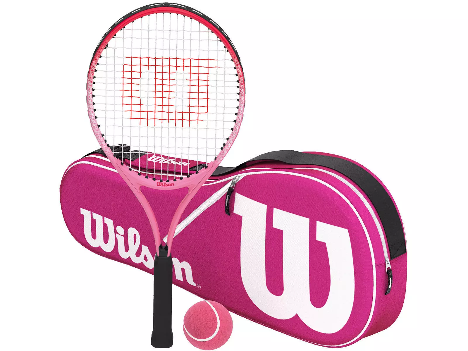 wilson burn pink junior tennis racquet bundle 3D model