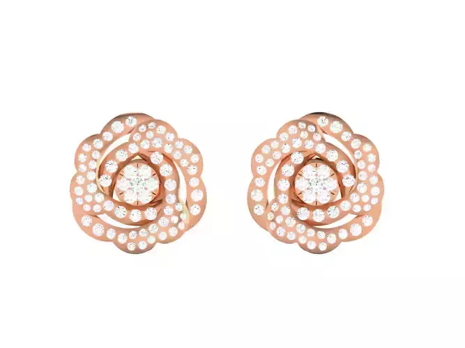 Diamond Studs Earrings 3dm render details