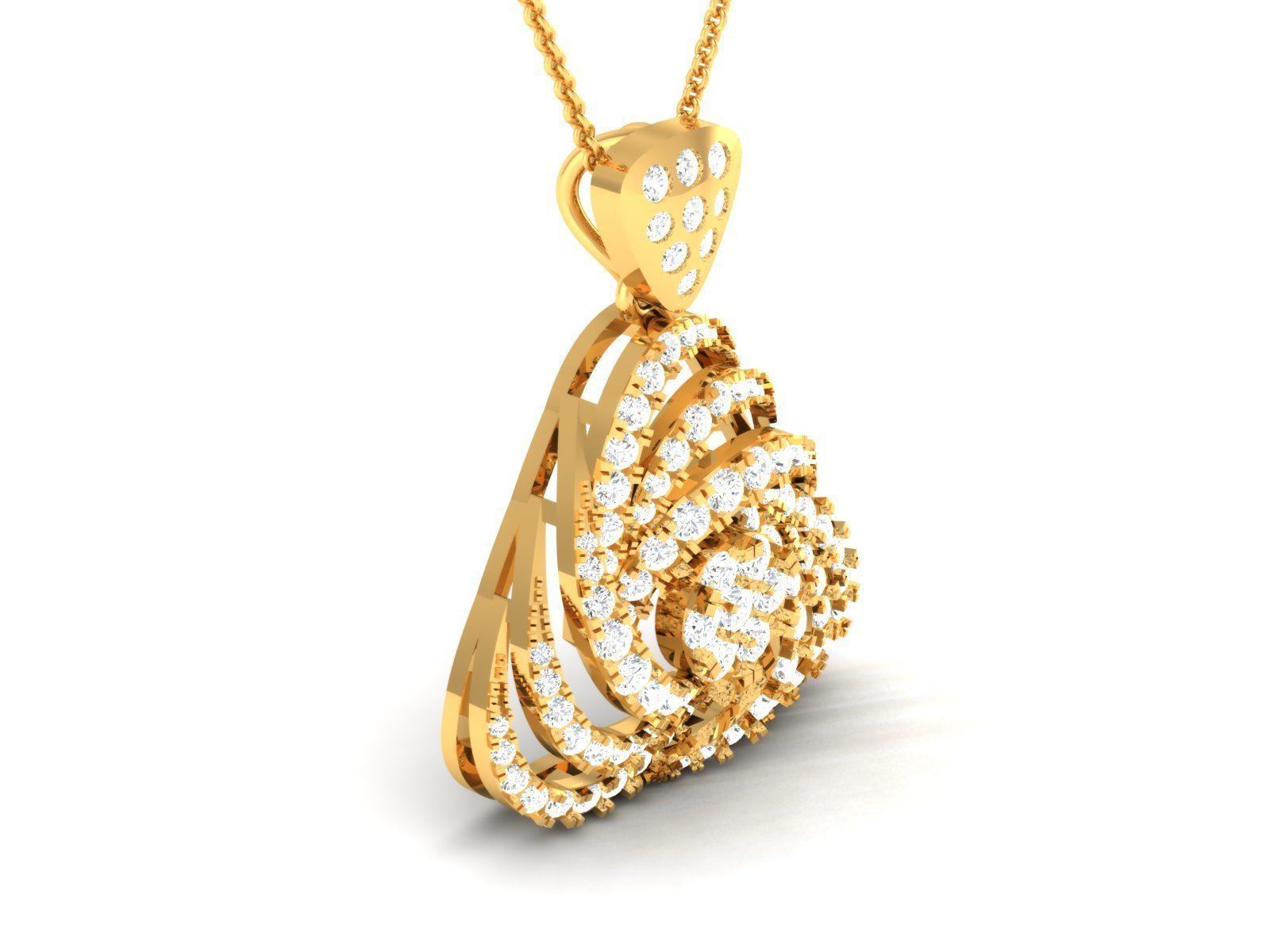 Diamond Pendant 3dm render details 3D print model_1