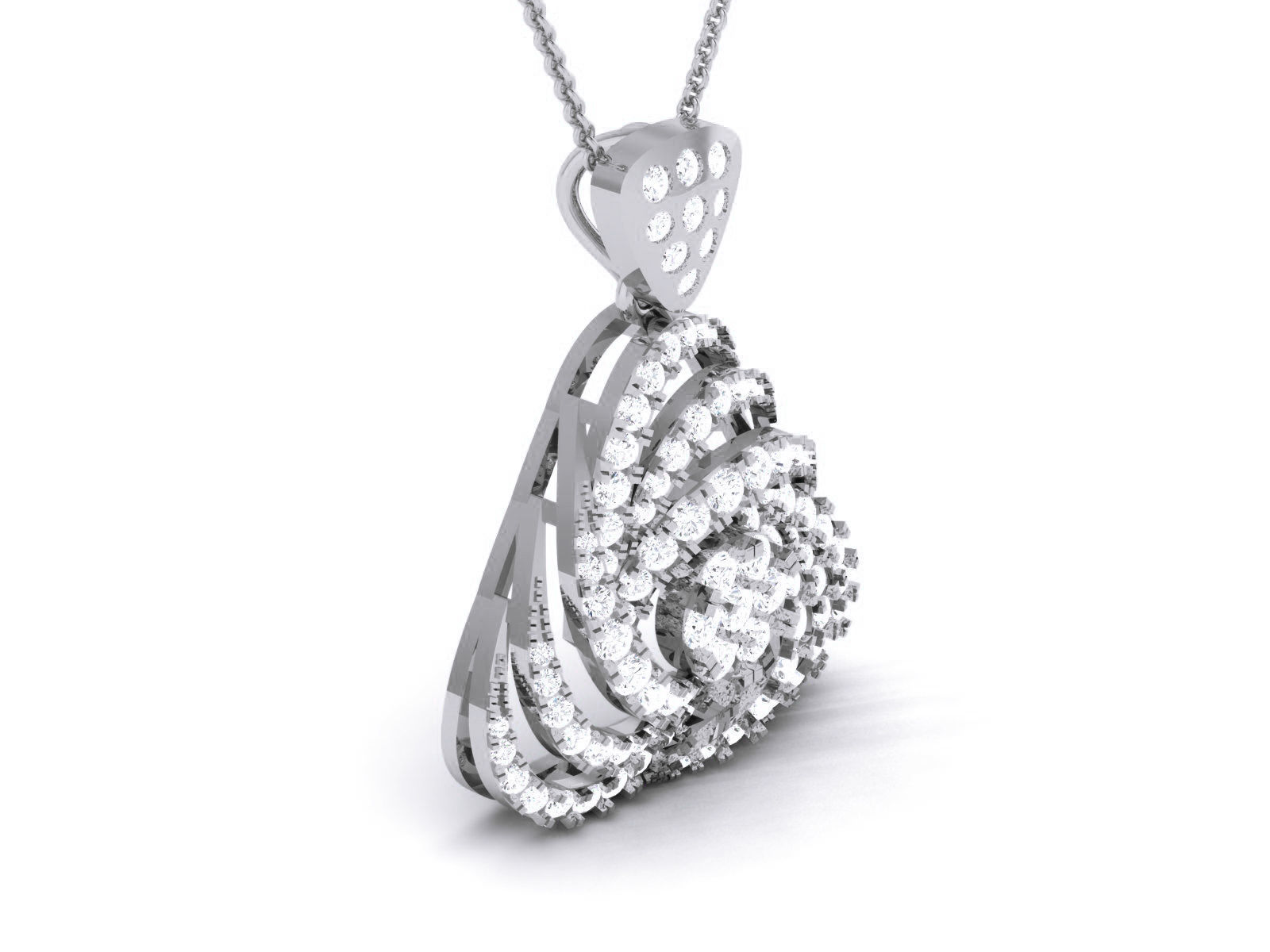 Diamond Pendant 3dm render details 3D print model_2