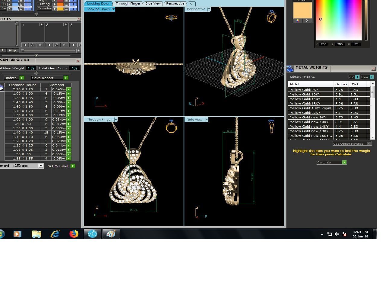 Diamond Pendant 3dm render details 3D print model_10