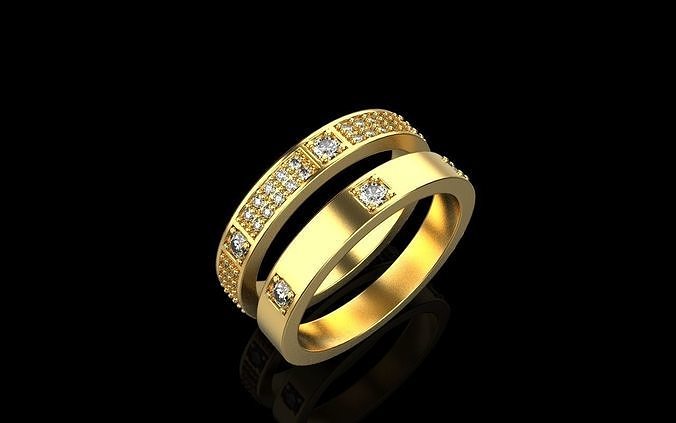 Wedding ring model 824 3D print model