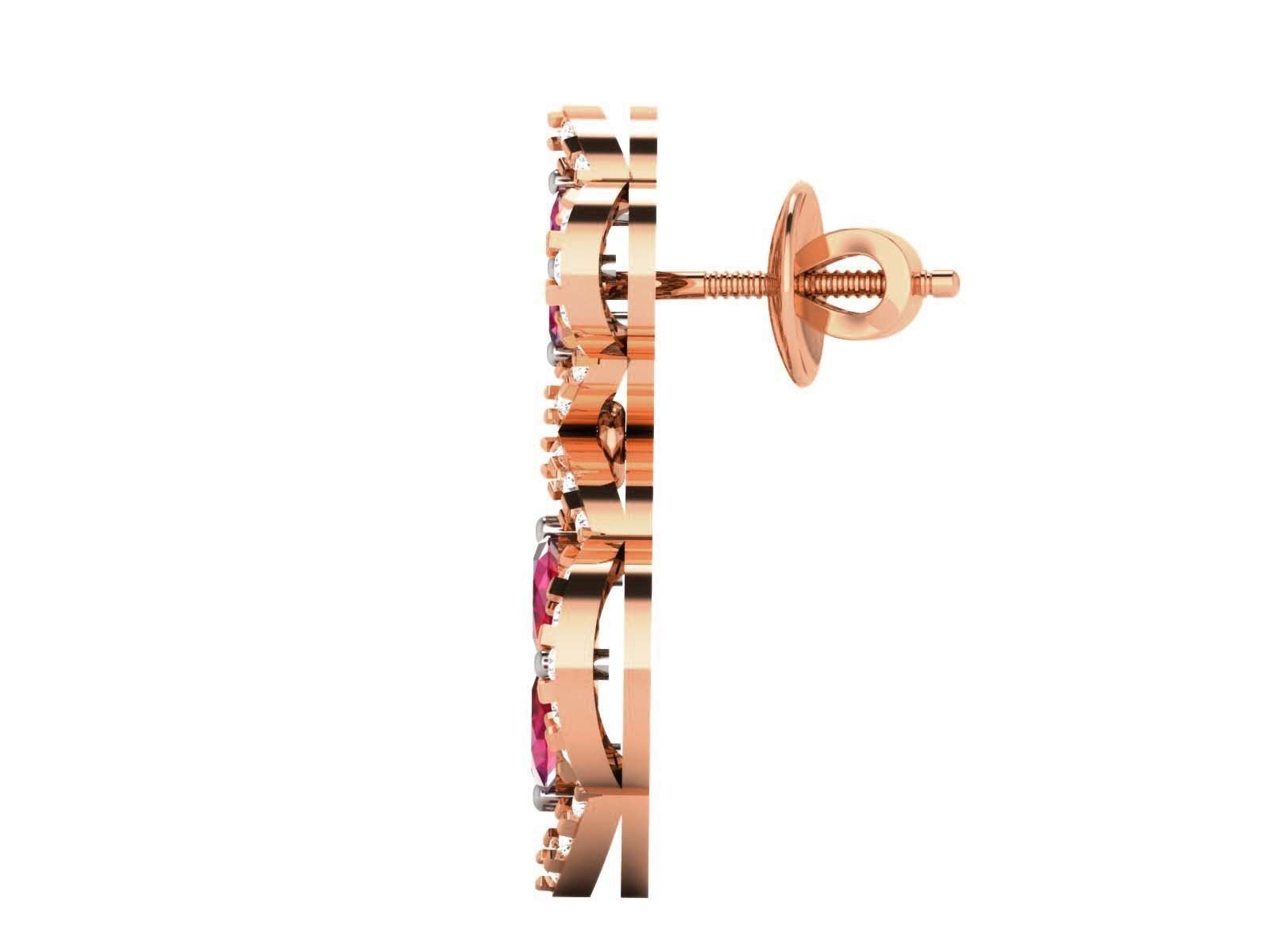 Diamond Drops Earrings 3dm render details 3D print model_9