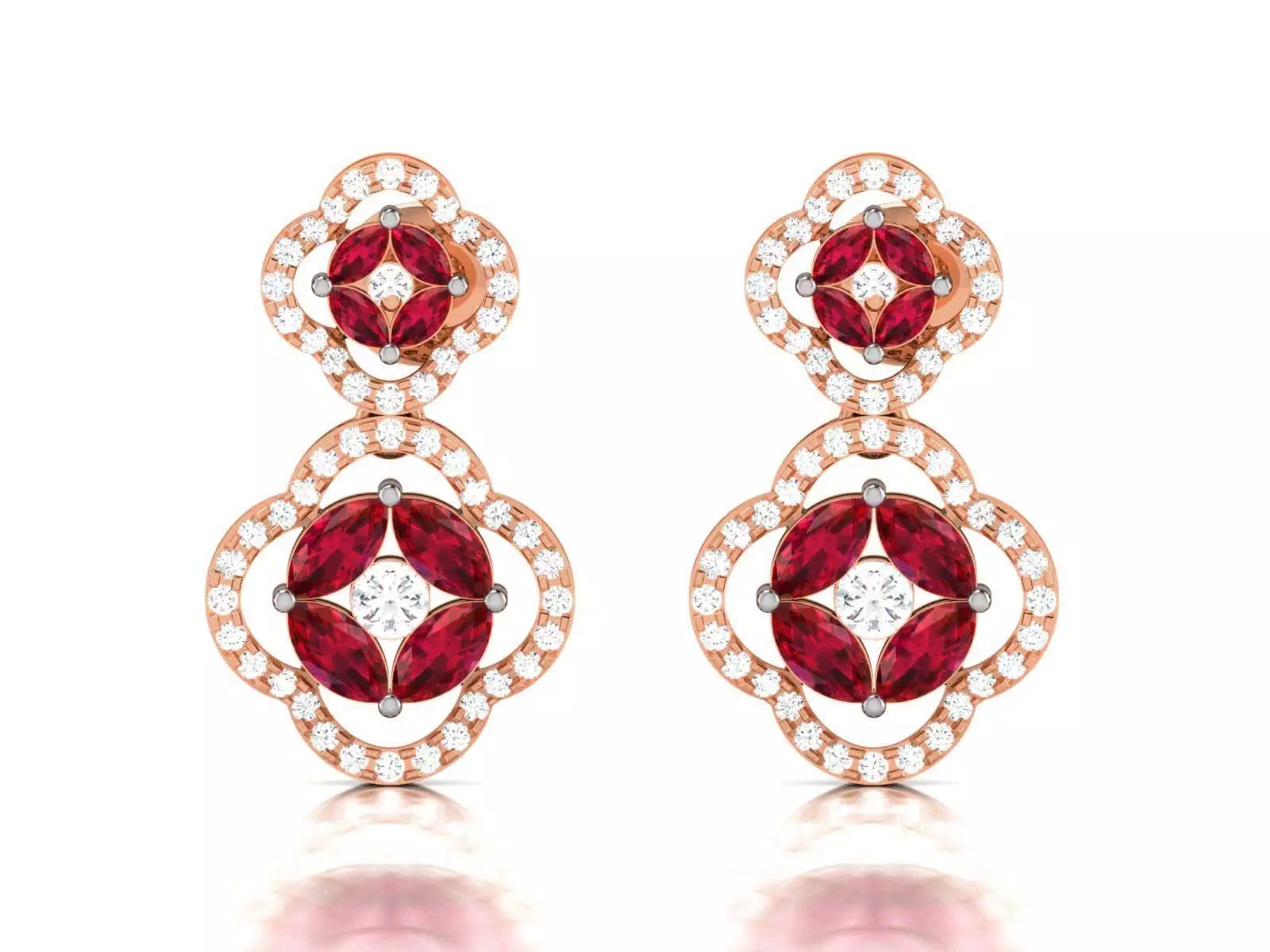 Diamond Drops Earrings 3dm render details 3D print model_0