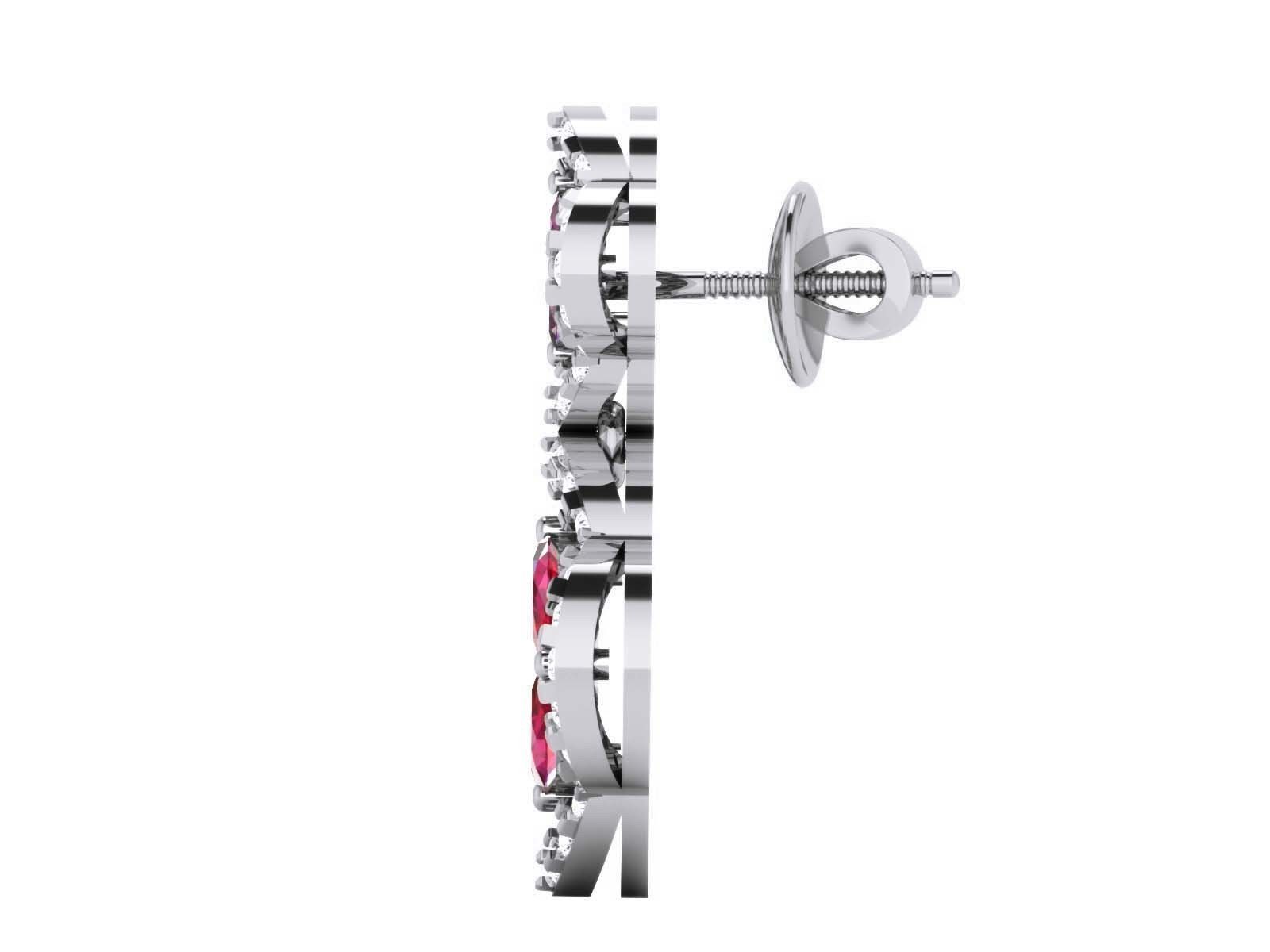 Diamond Drops Earrings 3dm render details 3D print model_10