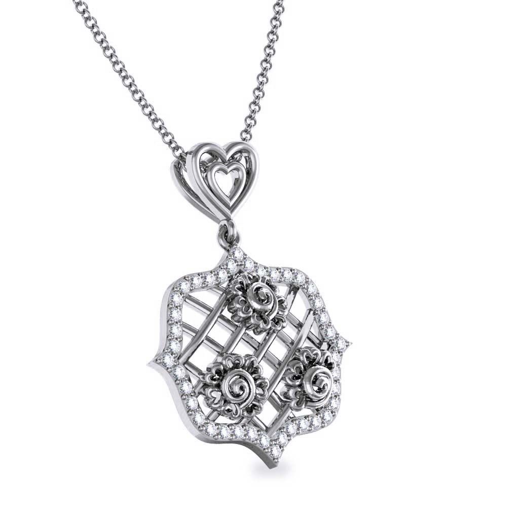 Diamond Pendant 3dm render details 3D print model_3