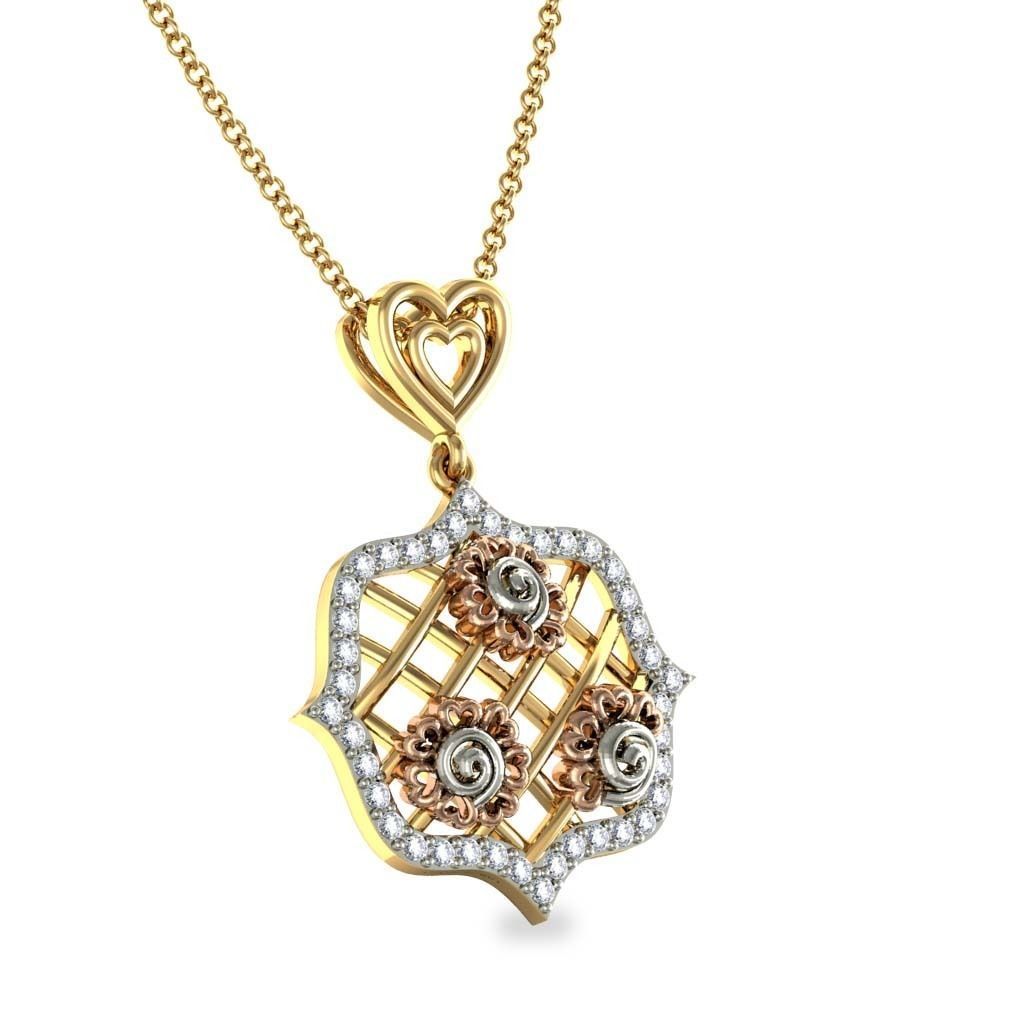 Diamond Pendant 3dm render details 3D print model_2