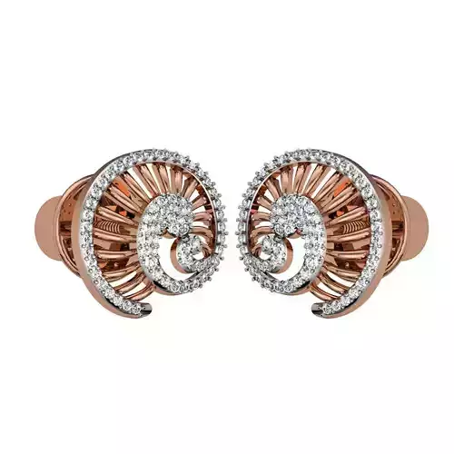 Diamond Studs Earrings 3dm render details
