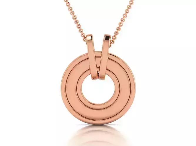 Plain Gold Pendant 3dm render details