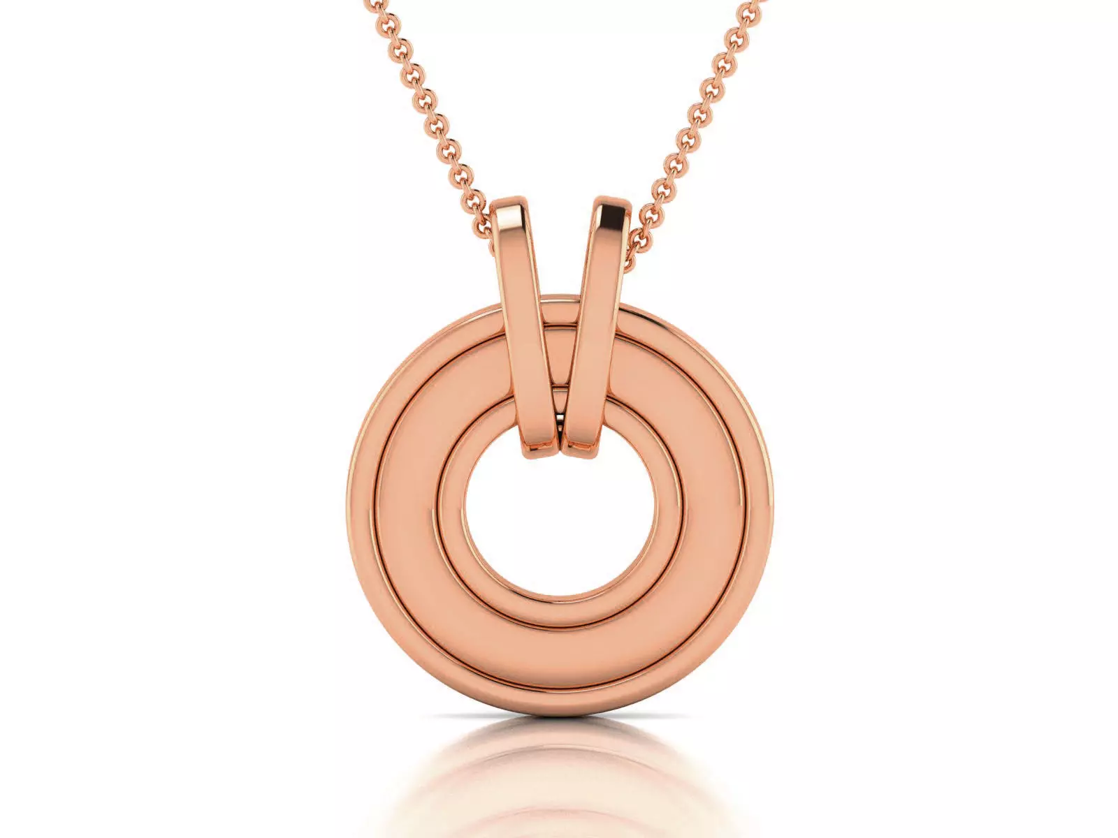 Plain Gold Pendant 3dm render details 3D print model_0