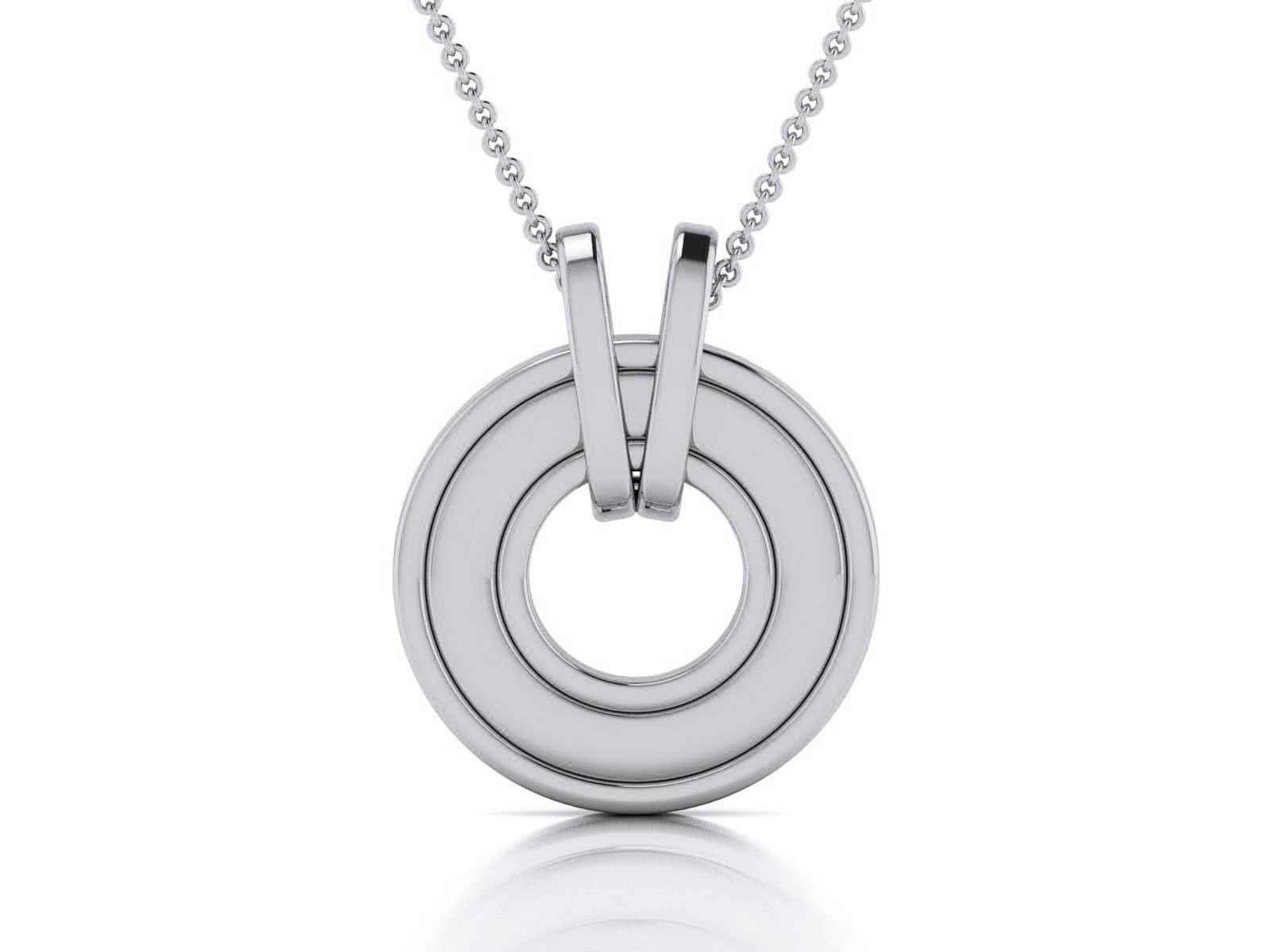 Plain Gold Pendant 3dm render details 3D print model_5