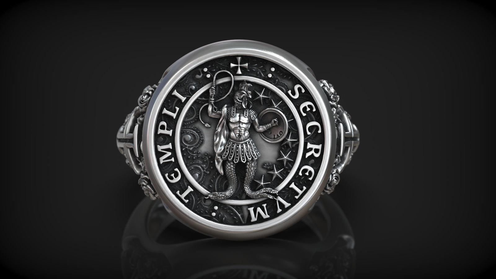 Abraxas Secretum Templi Knight Templar Mystique Symbols Signet 3D print model_1