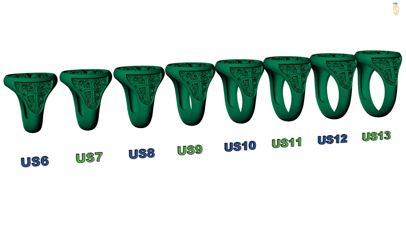 Abraxas Secretum Templi Knight Templar Mystique Symbols Signet 3D print model_7