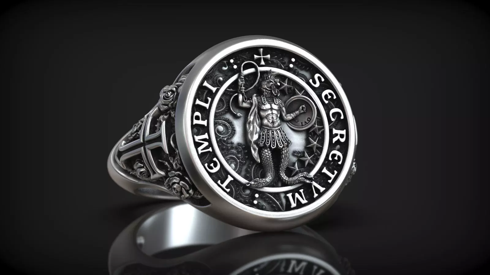 Abraxas Secretum Templi Knight Templar Mystique Symbols Signet 3D print model_0