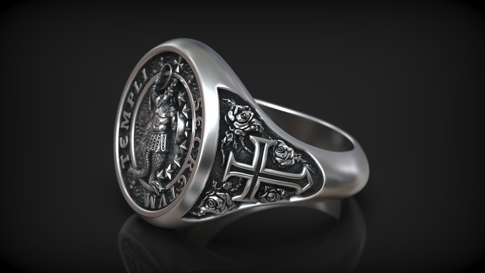 Abraxas Secretum Templi Knight Templar Mystique Symbols Signet 3D print model_2