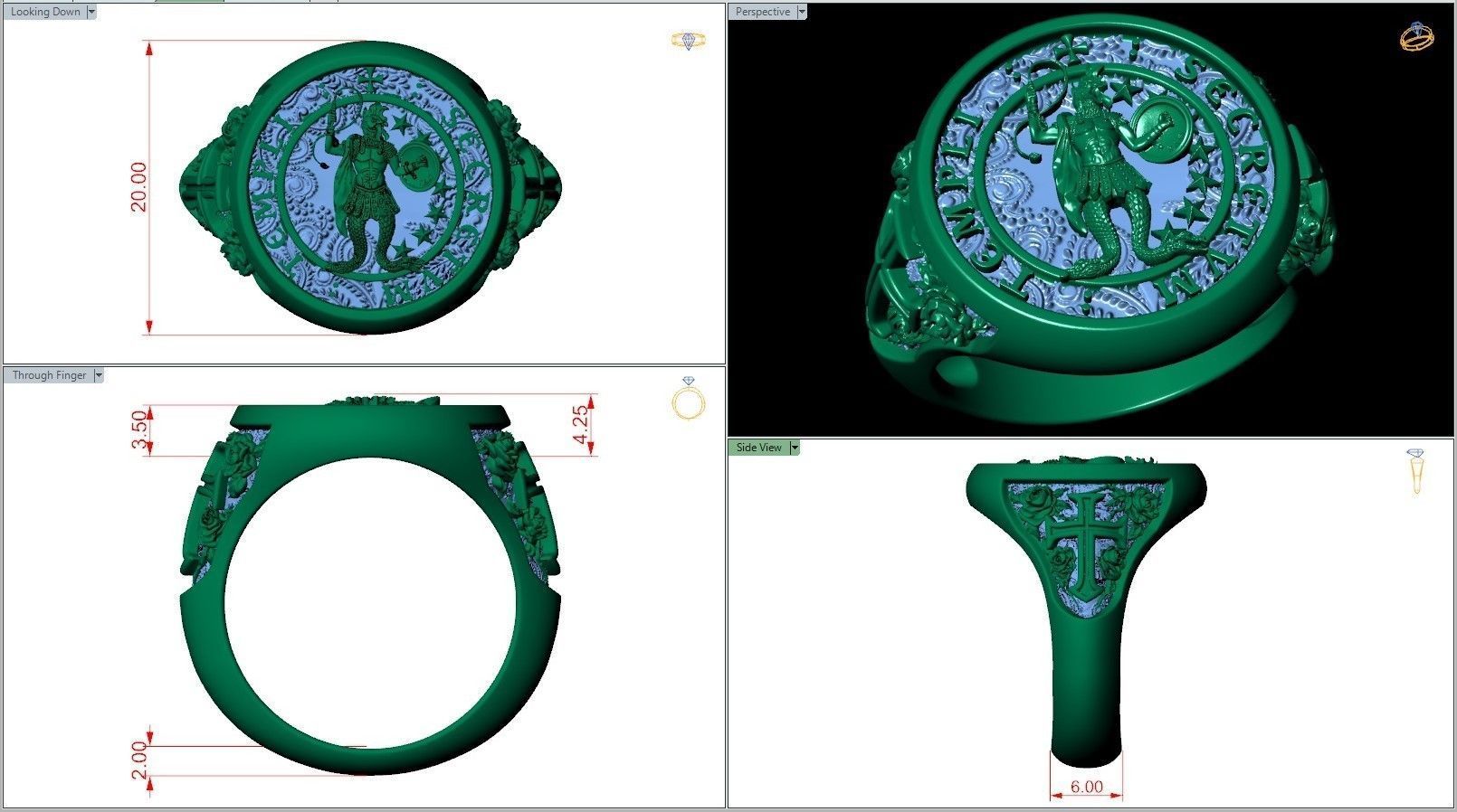 Abraxas Secretum Templi Knight Templar Mystique Symbols Signet 3D print model_6