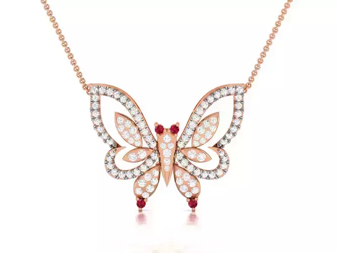 Diamond Pendant Necklace 3dm render details