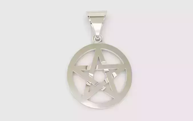 Pentagram star earrings and a pendant
