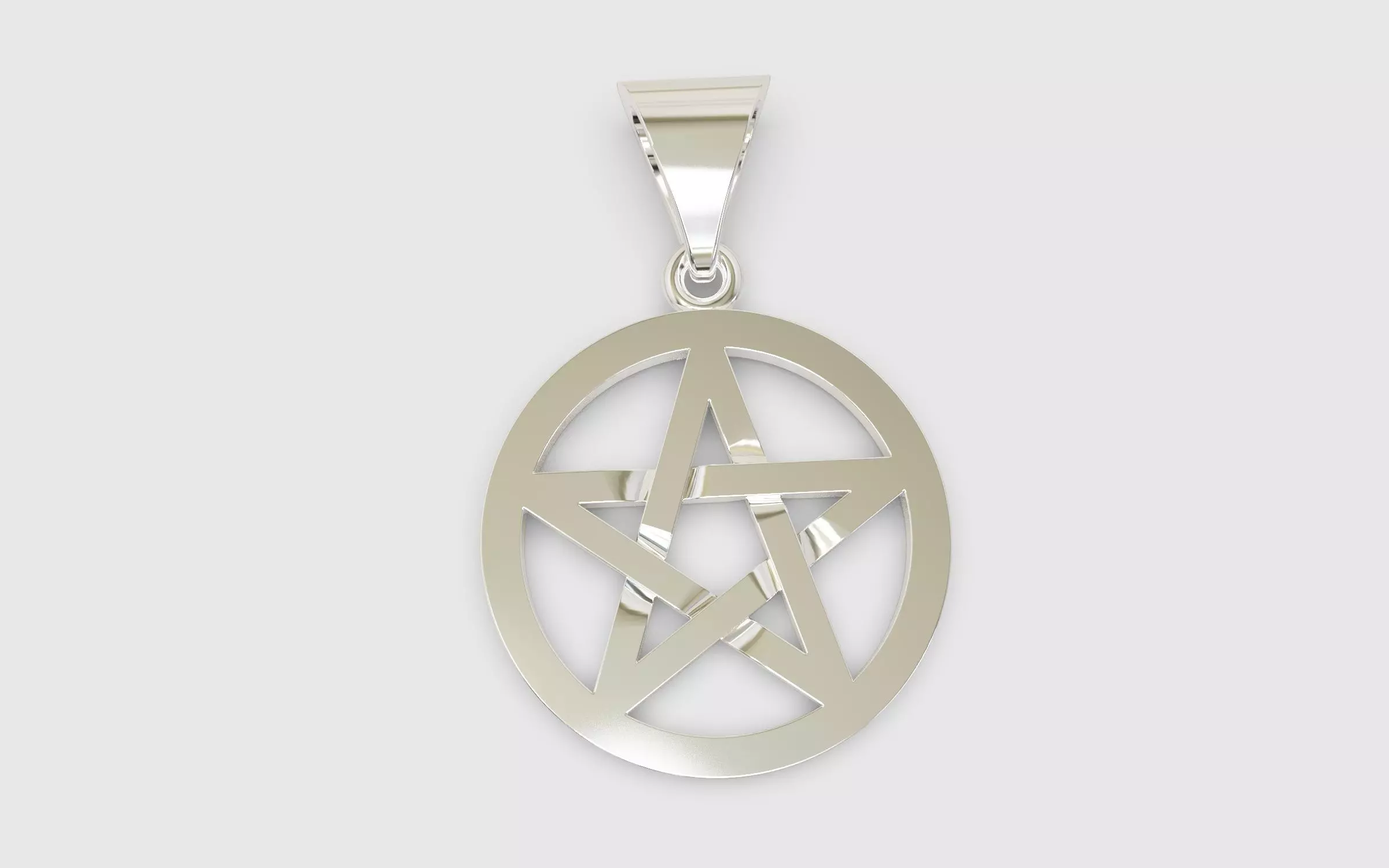 Pentagram star earrings and a pendant 3D print model