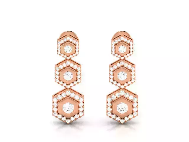 Diamond Earrings 3dm render details