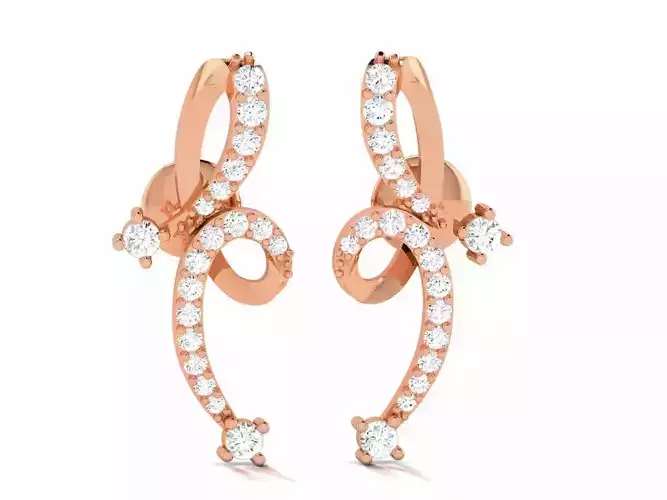 Diamond Studs Earrings 3dm render details