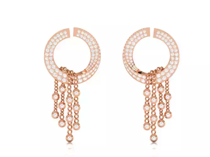 Diamond Hanging Earrings 3dm render details
