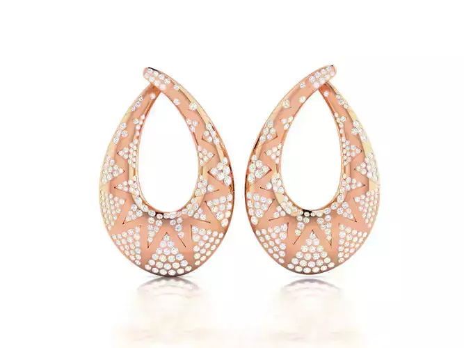 Diamond Studs Earrings 3dm render details