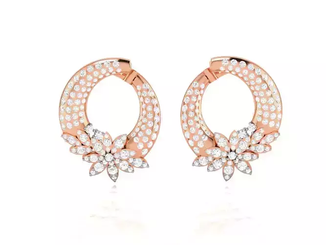 Diamond Studs Earrings 3dm render details