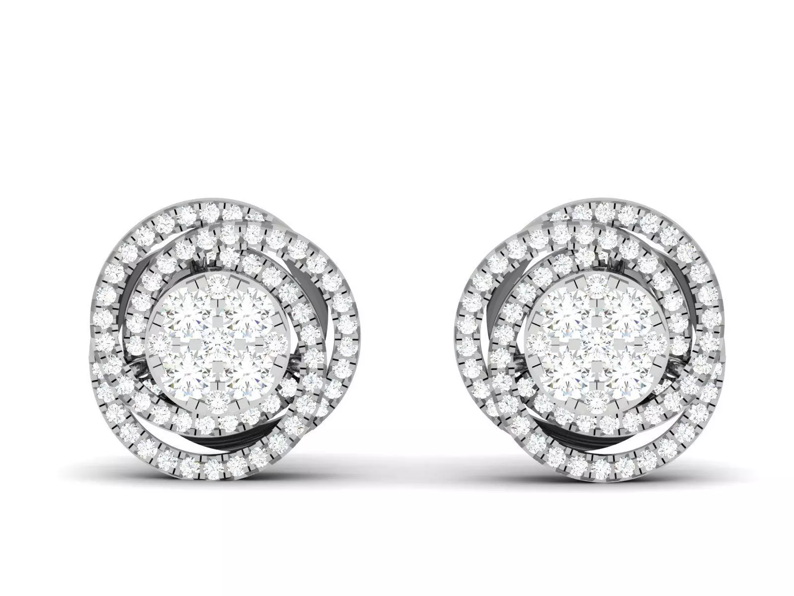 Diamond Studs Earrings 3dm render details 3D print model_0