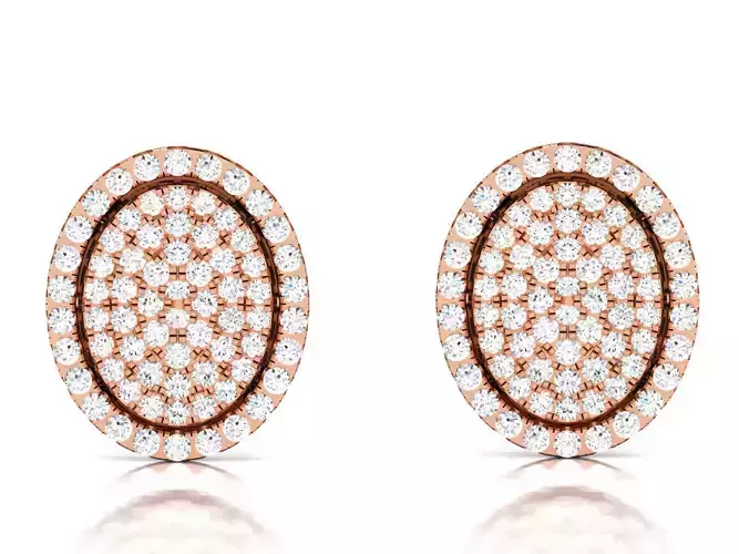 Diamond Studs Earrings 3dm render details