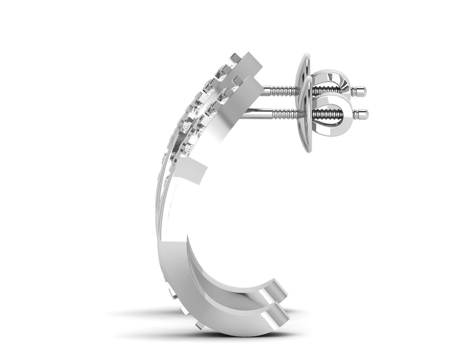 Diamond Studs Earrings 3dm render details 3D print model_3