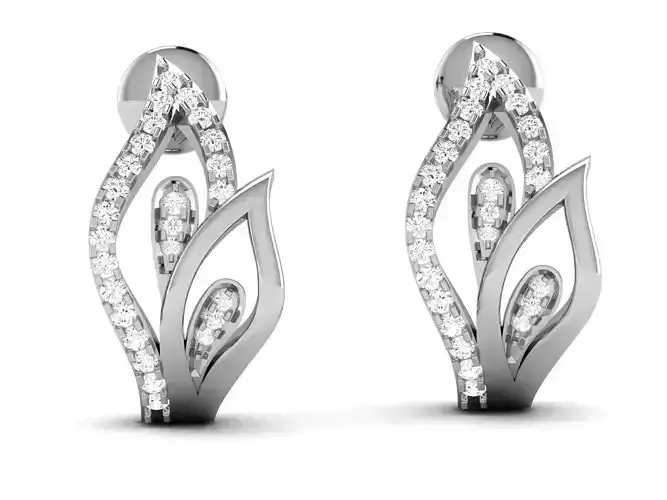 Diamond Studs Earrings 3dm render details