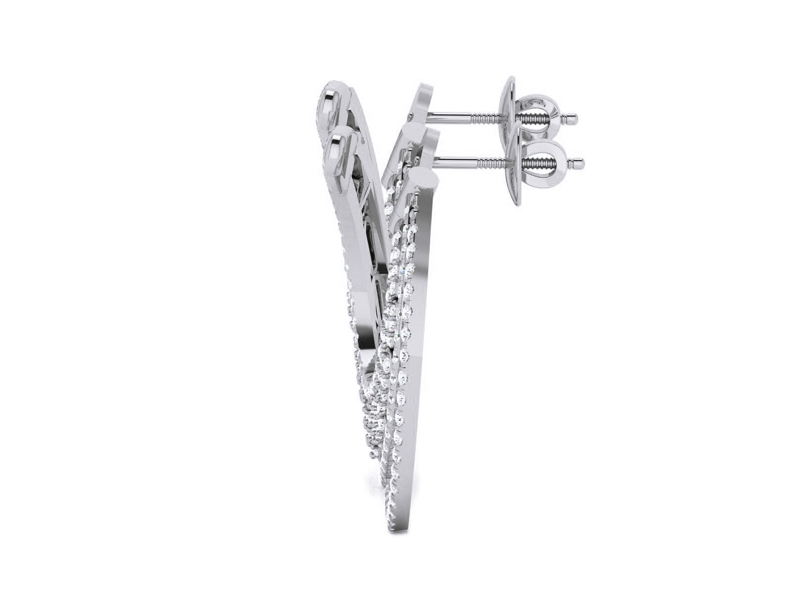 Diamond Studs Earrings 3dm render details 3D print model_7