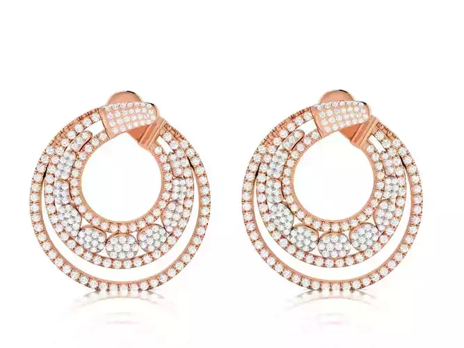 Diamond Studs Earrings 3dm render details