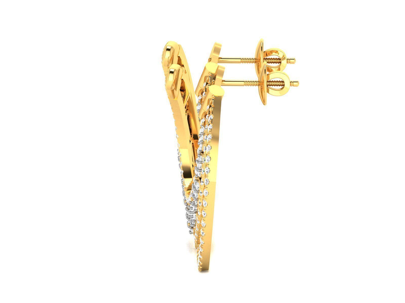 Diamond Studs Earrings 3dm render details 3D print model_6