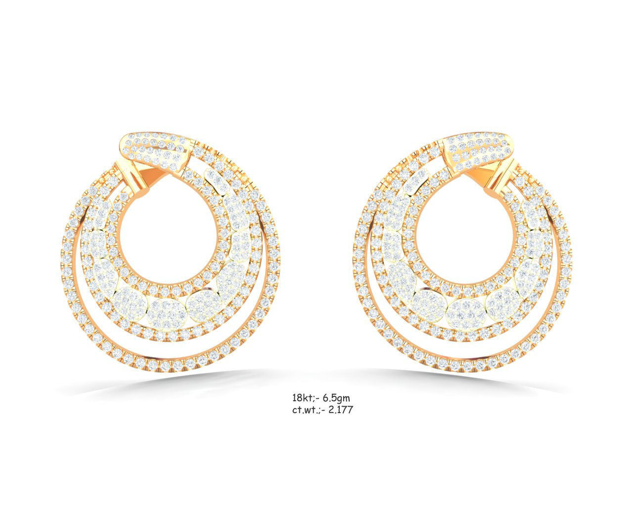 Diamond Studs Earrings 3dm render details 3D print model_9