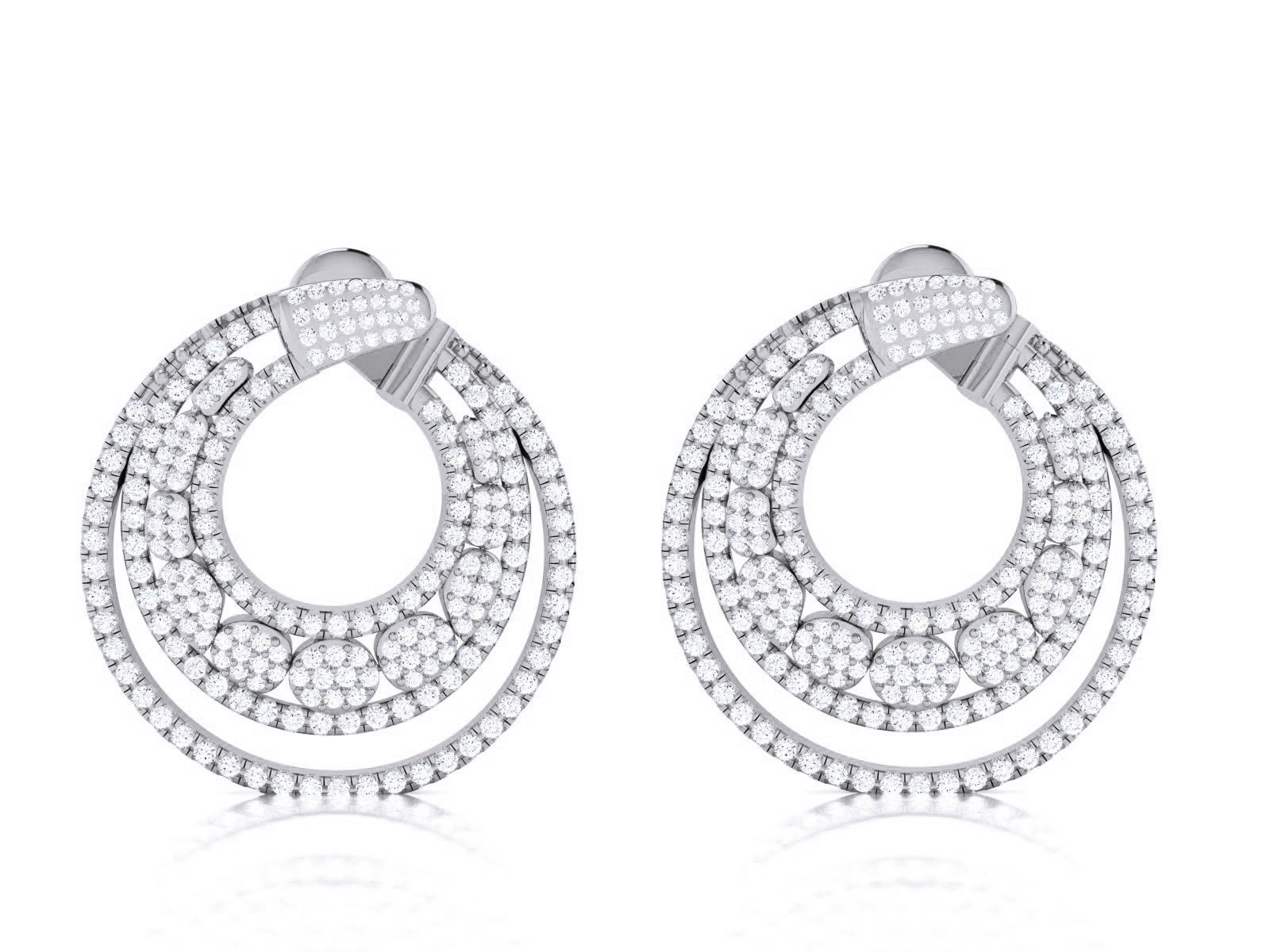 Diamond Studs Earrings 3dm render details 3D print model_5