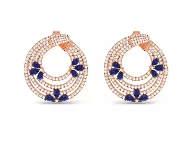 Diamond Studs Earrings 3dm render details