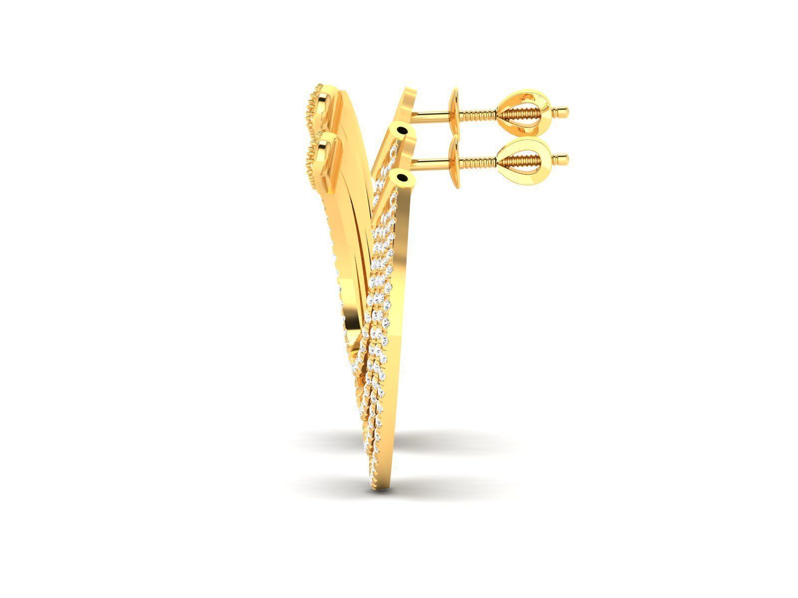 Diamond Studs Earrings 3dm render details 3D print model_6