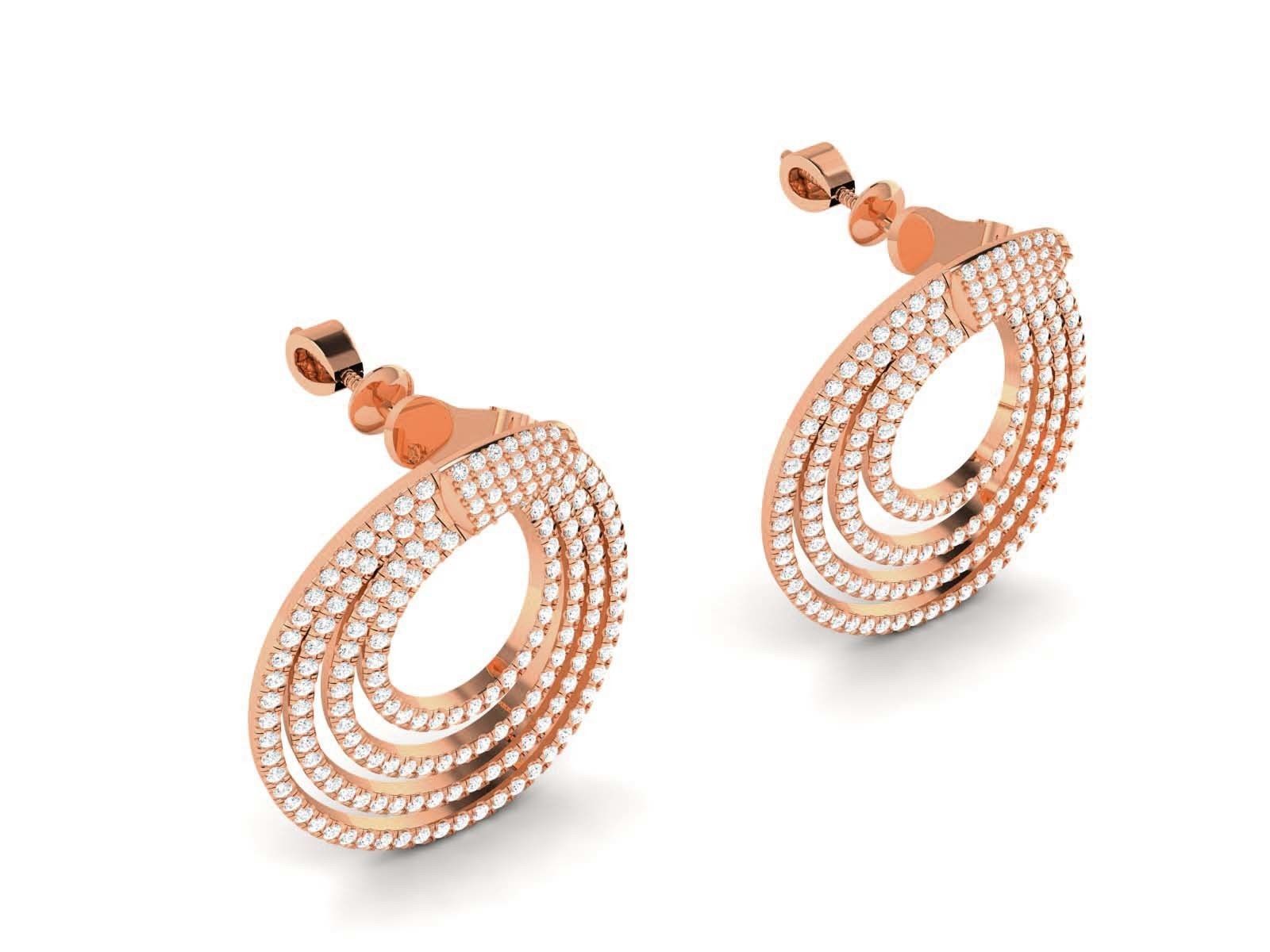 Diamond Studs Earrings 3dm render details 3D print model_3