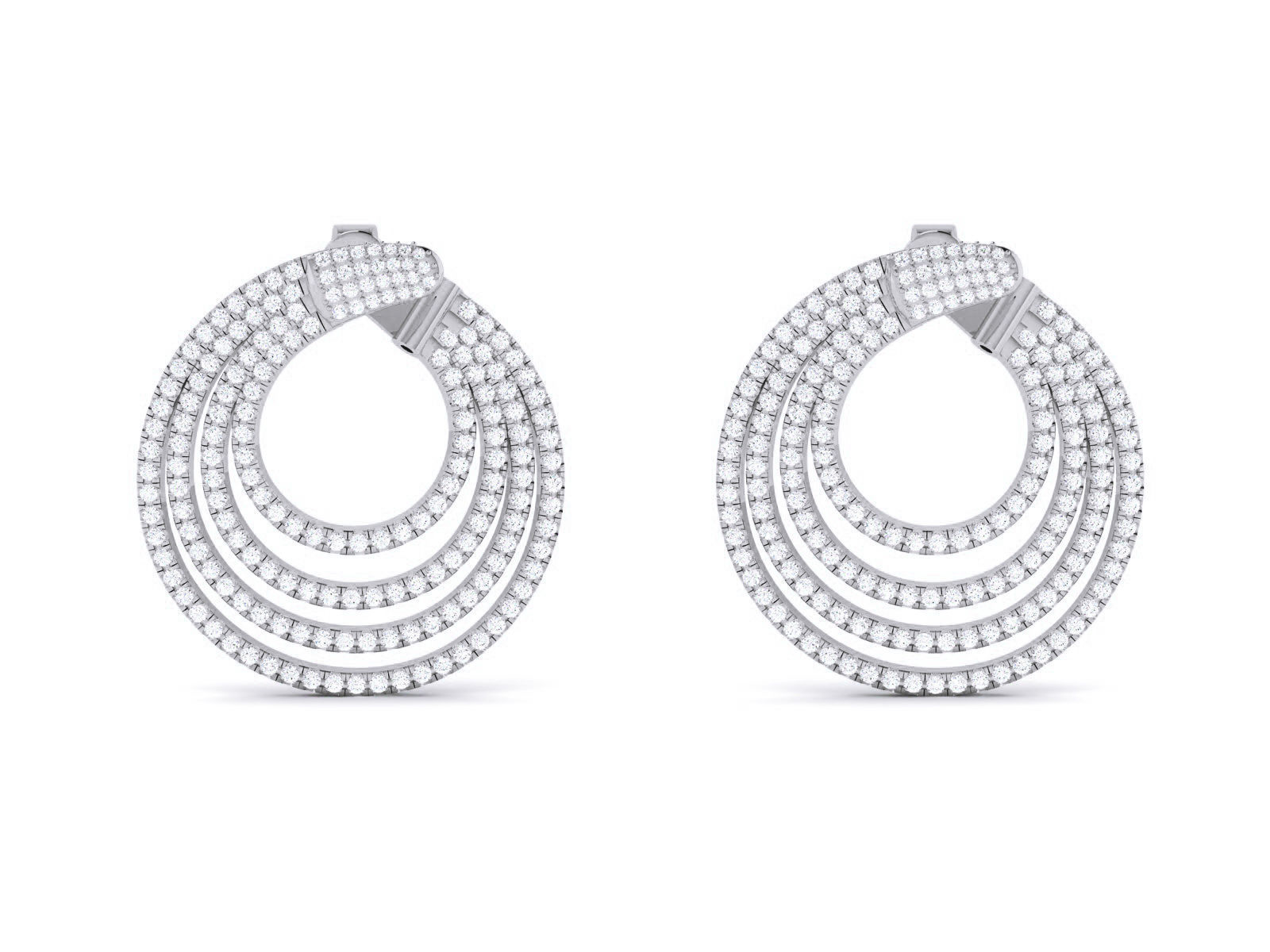 Diamond Studs Earrings 3dm render details 3D print model_4